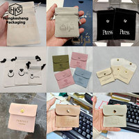 HKSHF Sac à bijoux personnalisé à logo, pochette à bijoux de luxe avec bouton-pression, petit ensemble de sacs d'emballage pour bijoux, idéal pour les cadeaux promotionnels