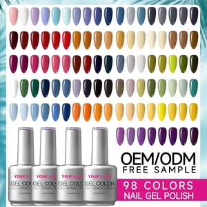 Esmalte de Gel de 15 ml de Marca Privada de Primera Categoría, Sin HEMA ni TPO, 98 Colores, Larga Duración, para Manicura Diaria, Fábrica ODM, Esmalte de Gel UV - Product Image 1