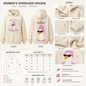 Sweat à capuche graphique pour femme, coupe oversize, épaules tombantes, en coton et polyester molletonné, décontracté, pour tous les jours, certifié OEKO-TEX - Product Image 3