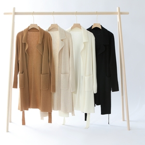 2022 nuovo stile autunno inverno donna <span class=keywords><strong>cardigan</strong></span> cashmere lana merino maglioni <span class=keywords><strong>cintura</strong></span> solido casual - Product Image 4