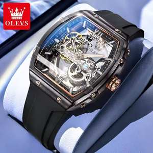 Reloj de Hombre OLEVS 6779 de Marca Superior, Reloj Mecánico Automático Original con Diseño de Esqueleto, Correa de Silicona, Relojes Deportivos para Hombre 2025 - Product Image 1