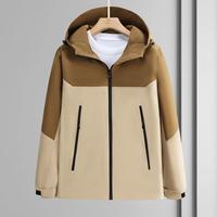 Blouson bomber fin à fermeture éclair, auto-chauffant au graphène, antistatique, monocouche, à capuche, color-block, coupe-vent, pour l'extérieur, automne-hiver