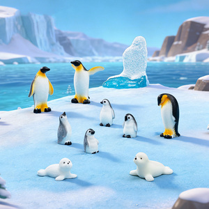 Figuras de Pingüinos en Miniatura de Resina, Adorno para Pastel, Mini Juguetes, Decoraciones de Animales para Micro Paisajes de Hadas y Jardines - Product Image 1
