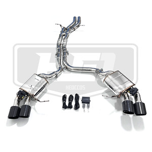 Per Porsche Macan <span class=keywords><strong>Turbo</strong></span>/S/GTS V6 2.9t 3.0t 3.6t, scarico con valvola controllata in acciaio inossidabile, terminali in carbonio. - Product Image 3