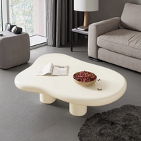 Table basse Cloud Cream Wabi-Sabi, design nordique moderne, panneau en bois irrégulier simple, pour petits appartements, salon