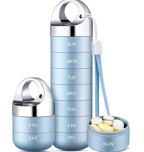 Organizzatore di pillole settimanali in metallo elegante scatola per pillole da viaggio in lega di alluminio 7 giorni porta Medicine per integratore vitaminico olio di pesce - Product Image 2