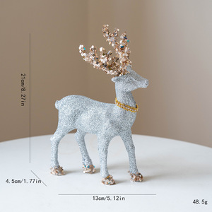 Wholesale High Quality <b>Christmas</b> <b>Reindeer</b> Decorations Luxury Plastic Glitter Deer Figurines Antlers Eco-Friendly Durable Holiday - Product Image 6