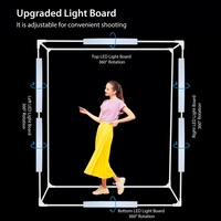 PULUZ 200cm 2M Boîte à lumière de studio photo à 6 bandes lumineuses 240W 5500K en nylon pour la photographie de portraits de modèles adultes et de vêtements