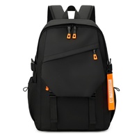 Mochila de Viaje Unisex Impermeable de 20-36L, de Poliéster Oxford Transpirable con Cierre, Moderna y a la Moda, para Computadora, Estilo Preppy, Color Sólido