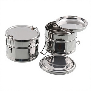 Boîte à lunch classique en acier inoxydable la plus vendue, 1 couche, design portable, construction métallique durable, capacité 1-3L, pour la fraîcheur des aliments - Product Image 1