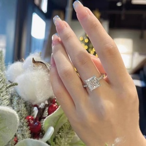 Designer Custom 18K Gold Filled IGI Certified 1.5CT Princess Lab Grown Diamond White D Color Unisex Engagement Trendy Ring - Product Image 2