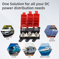 Bloc de fusibles multipolaire MIDI BDFS robuste 2 voies 200A avec barre omnibus M8 en acier inoxydable 1KA pour montage sur trou pour voiture/camion/camping-car/bateau/solaire