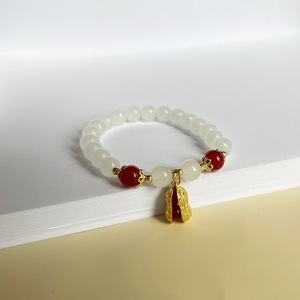 Achat Erdnuss süß süß rot und weiß Wunsch Perle Kristall hochwertiges Armband - Product Image 2