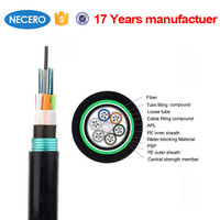 Cable de fibra óptica subacuático blindado de alta resistencia, conducto subterráneo de acero doble GYTA53 2-288 núcleo