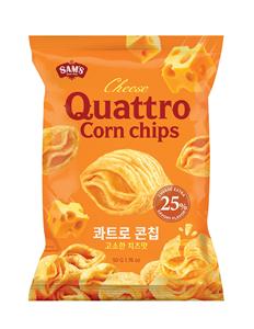 Chips de maïs Quattro au fromage, saveur riche en fromage, texture ondulée à quatre couches, collation addictive, chips croustillantes au fromage de style coréen - Product Image 2