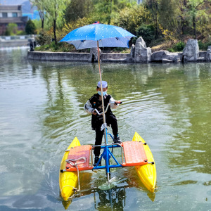 เรือแพ QIQU สำหรับน้ำตื้น เป็นมิตรกับสิ่งแวดล้อม เหมาะสำหรับการพักผ่อนในทะเลสาบ เงียบสงบ ใช้สำหรับตกปลาและเคลื่อนที่ในน้ำ - Product Image 3