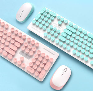 Stock Top Seller 2019 Gaming Slim Round Key Cheap 2.4GHz Wireless <b>Keyboard</b> and Mouse Combo for Computer - Product Image 2