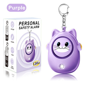 Gantungan kunci <span class=keywords><strong>Alarm</strong></span> keselamatan, LED portabel gaya Kitty 130DB, Gantungan Kunci <span class=keywords><strong>Alarm</strong></span> keamanan darurat untuk wanita, anak-anak, orang tua - Product Image 2