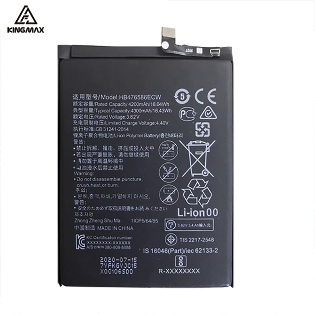 Powerful for Huawei Lithium Battery for Honor X10 5G/Play 4 5G/Maimang 9 Mobile Phones 0 Cycle HB476586ECW Sufficient Battery