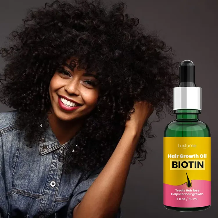 Etiqueta privada Biotin Aceite esencial para el cabello Anti pérdida de cabello Biotin Aceite para el crecimiento del cabello