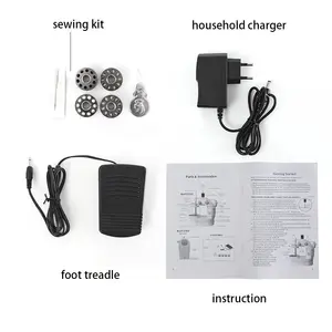 Mini machine à coudre électrique portable moderne pour la maison, lit plat avec mécanisme d'alimentation à pied pour la maison