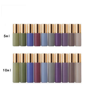 Flacons roll-on en verre mat Morandi 5ml 10ml avec bouchons à vis dorés pour crème visage, huile essentielle pour les yeux, sérum, mascara, parfum et huile faciale - Product Image 4