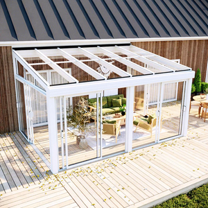 Verrière triangulaire à toit incliné en aluminium 6063 T6 et verre trempé, design moderne, avec panneaux solaires, écologique, pour jardin extérieur - Product Image 3