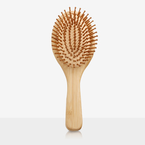 Cepillo de pelo para el hogar personalizado para mujer paleta de bambú acolchada con logotipo láser cerdas Material de nailon para peinar masaje de madera al por mayor - Product Image 1