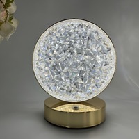 Offre Spéciale USB Rechargeable étoile lune cristal Led Table lampe de bureau 3 couleurs tactile veilleuse pour la maison Bar boutique décoration