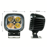 Nouvelle lampe de travail LED carrée de 4,9 pouces 40W, étanche IP68, 12-48V, lampe auxiliaire de conduite pour voiture, camion, chariot élévateur, machinerie, 2880LM 6000K