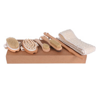 Kit de Douche en Sisal Naturel : Brosse à Poils, Éponge Exfoliante et Pierre Ponce pour les Pieds pour le Soin Corporel