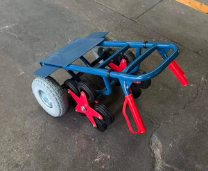 स्केलेबल फोल्डिंग प्लेट बोरे ट्रक सीढ़ियों पर चढ़ना सुरक्षात्मक हैंडल के साथ 12 पहियों आसान परिवहन सीढ़ी पर्वतारोही ट्रॉली - Product Image 6