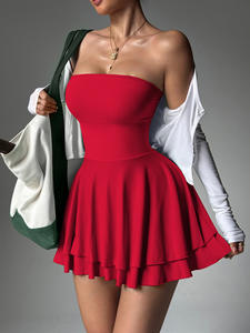 Sexy gepolstertes Tube-Top-Tenniskleid mit rutschfester Innenfutter – atmungsaktiver Stretch <span class=keywords><strong>2</strong></span>-in-1-Yoga-Workout-Rock - Product Image 3