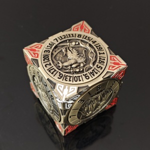 ชุดของเล่น Dungeons จากโลหะหลายด้านเป็นมิตรกับสิ่งแวดล้อมทันสมัย6-ผู้เล่นมังกรสลักลายบนโต๊ะชุดเกมกำหนดโลโก้ได้เองสี่เหลี่ยมลูกเต๋าหมุนทองแดง - Product Image 4