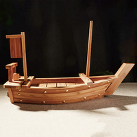 Bateau à sushi en bois de bambou naturel japonais de restaurant d'hôtel réutilisable fait à la main pour une grande fête
