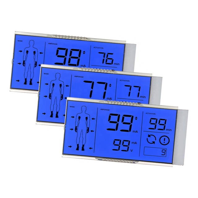 GW015 HTN 7 Segment Blue Backlight LCD Display Modules Wholesale Positive Monochrome for Medical Equipment LCD Display Screen
