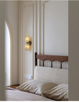 Applique murale LED moderne en marbre espagnol, finition noire, double température de couleur, 500 lumens, CRI 90, garantie 5 ans, pour chambre à coucher