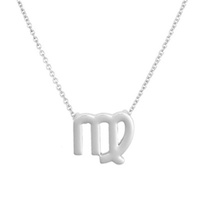 Collier de signe du zodiaque de bijoux féminins de mode 12, collier d'horoscope de charme d'astrologie plaqué par or
