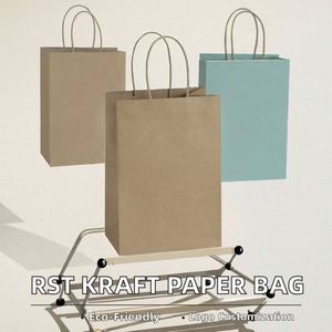 Bolsa de Papel Kraft con Asa Antirrobo para Comida para Llevar y Entrega, Embalaje para Vajilla, Almohadas y Productos del Hogar - Product Image 3