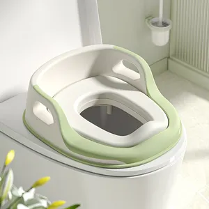 Kursi toilet empuk kustom bayi, dudukan latihan dengan sandaran lengan