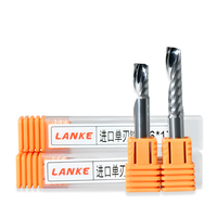 Fraise à queue simple en carbure 1/8 avec revêtement DLC, fraiseuse CNC, marque OEM Jialing, garantie 24 mois, 45HRC