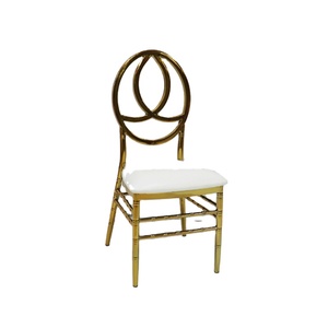 Élégantes Chaises Phénix Chivari de Salle à Manger, Rembourrées, Plaqué Or et Métal Blanc Électrolytique, pour Hôtels, Mariages et Événements - Product Image 6