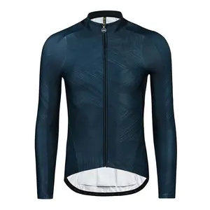 Top da uomo in pile termico abbigliamento da bici da strada giacca a maniche lunghe maglia da ciclismo invernale personalizzata