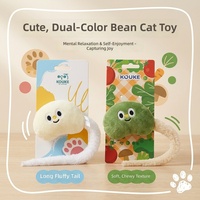 Jouet en peluche pour chat en forme de pousses de haricot avec herbe à chat pour mordre, chasser et jouer en interactivité