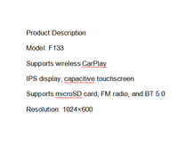 Lecteur multimédia MP5 pour voiture avec écran tactile de 9 pouces, Carplay, radio FM BT, appels mains libres, moniteur de recul HD pour voiture