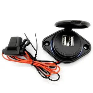 Oval Short 4.8A dual USB with safety box Car car modified car charger 12-24V