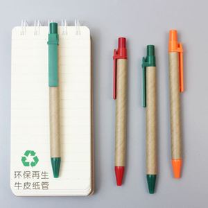 Bolígrafo Publicitario de Plástico con Tinta a Base de Aceite, con Tubo de Papel Kraft Reciclable, para Escritura Suave, Venta al Por Mayor - Product Image 3