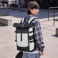 Sac à dos Roll Top Techwear personnalisé avec logo, extensible, étanche, pour ordinateur portable 15,6 pouces, idéal pour les trajets urbains, vente en gros OEM