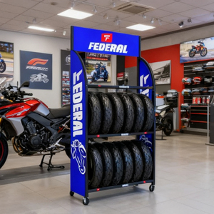 Hot-bán cho thân thiện với môi kim loại Rack hiển thị cửa hàng bán lẻ đứng cho xe lốp xe gắn máy lãnh đạo T12 tùy chỉnh màu sắc - Product Image 1