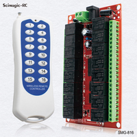 Télécommande sans fil DC 12V 16 canaux RF système de télécommande récepteur et émetteur relais 16CH 433MHz